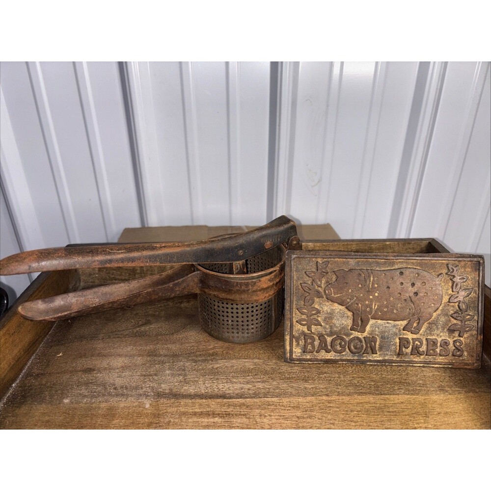 Vintage Potato Ricer And Bacon Press